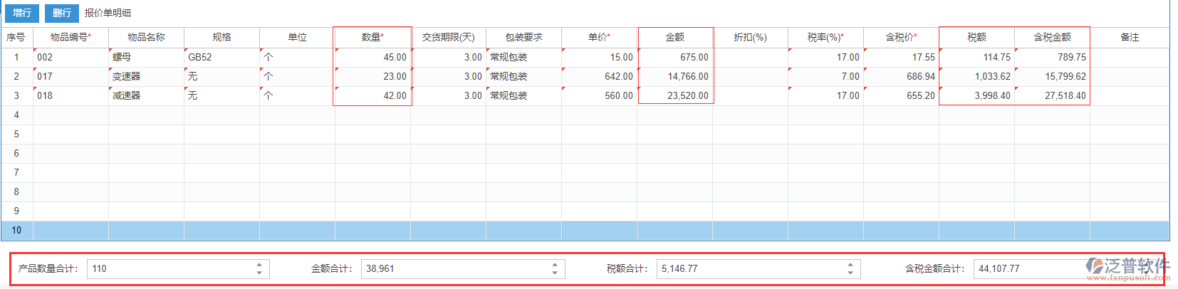 銷售報(bào)價表尾項(xiàng)