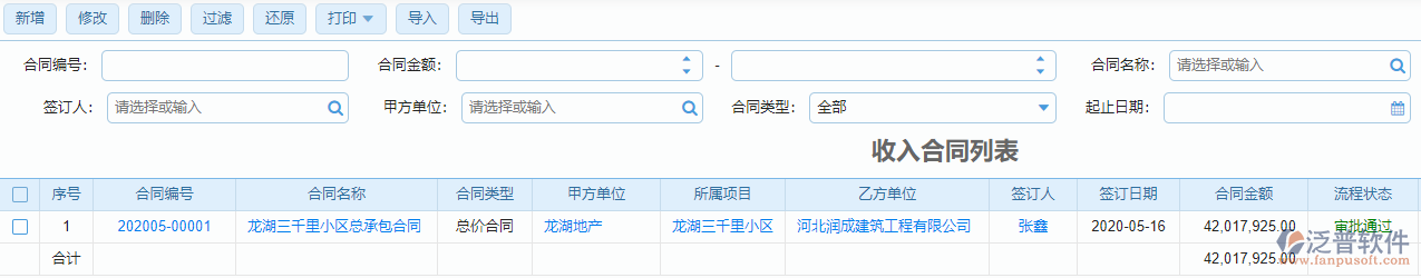 項(xiàng)目經(jīng)營(yíng)情況表聯(lián)查