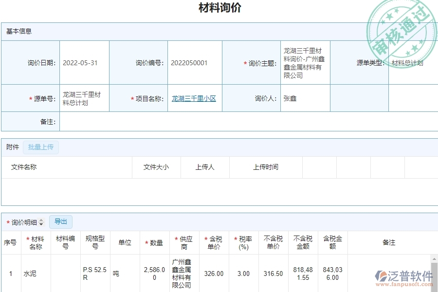 系統(tǒng)在材料詢價(jià)明細(xì)查詢中的管控點(diǎn)及作用