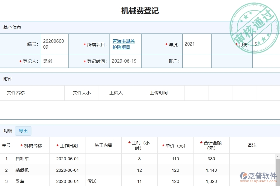 系統(tǒng)在機(jī)械費登記中的管控點及作用