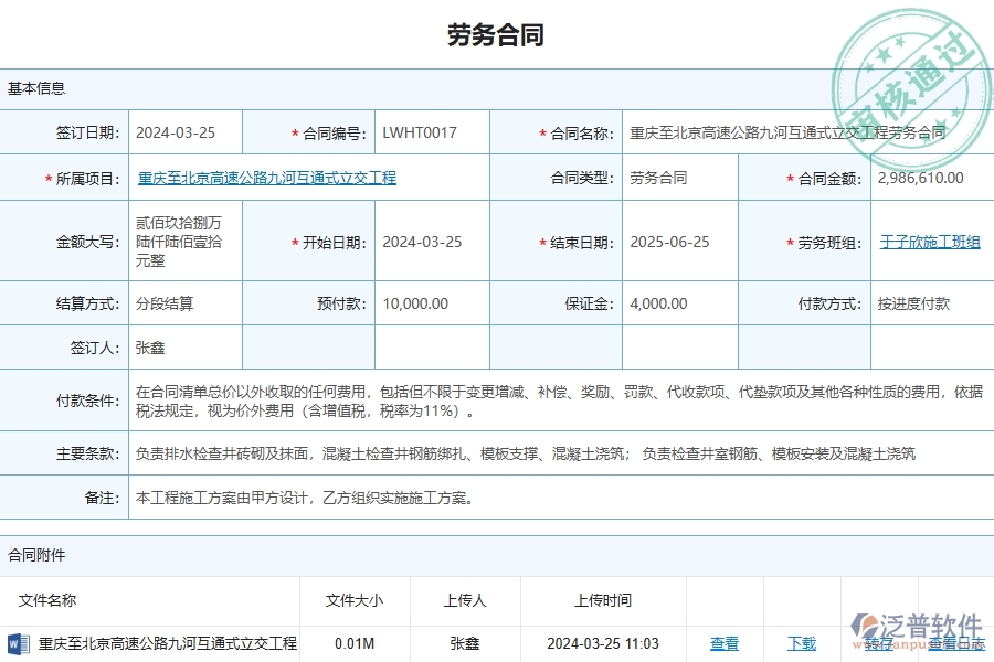 泛普軟件-路橋工程管理系統(tǒng)在勞務(wù)進(jìn)度款申報(bào)列表中的應(yīng)用場景
