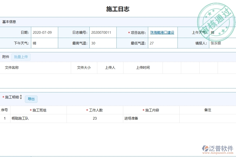 三、泛普軟件-弱電工程管理系統(tǒng)在施工日志中的注意事項