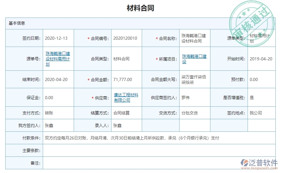 三、泛普軟件-幕墻工程材料合同明細查詢管理系統(tǒng)對企業(yè)經(jīng)營的價值