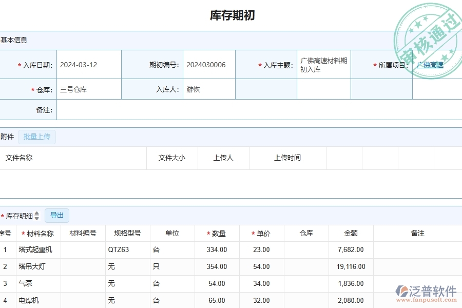 　三、泛普軟件-公路工程管理系統(tǒng)中庫(kù)存期初的幾個(gè)優(yōu)勢(shì)是什么
