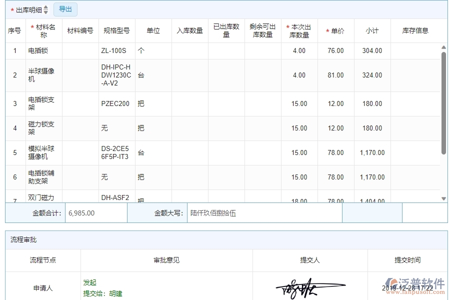 四、使用泛普軟件-安防工程系統(tǒng)材料出庫明細查詢管理的核心優(yōu)勢