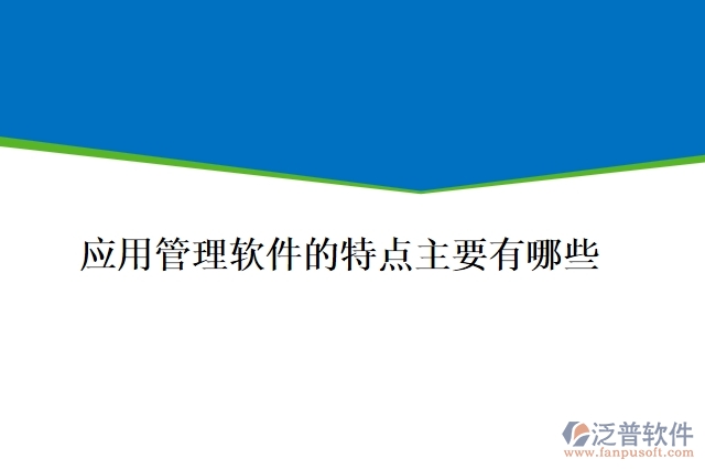 應用管理軟件的特點主要有有哪些