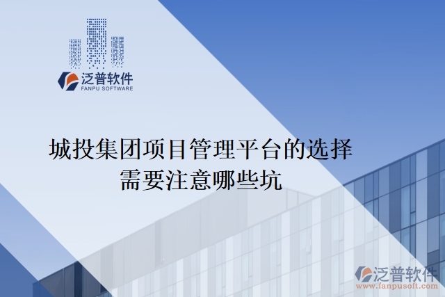 城投集團(tuán)項(xiàng)目管理平臺(tái)的選擇需要注意哪些坑