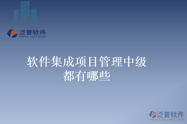 軟件集成項目管理中級都有哪些