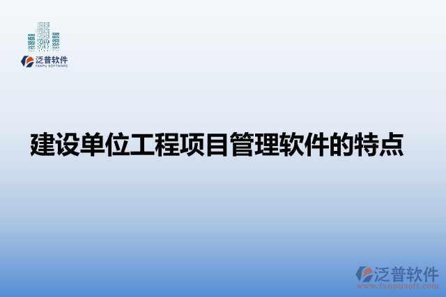 建設單位工程項目管理軟件的特點